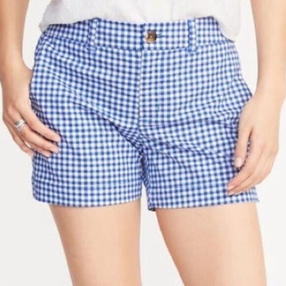 Old Navy Blue Gingham Twill Shorts Size 0 - Picture 1 of 9
